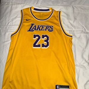 Lebron James Nike Yellow and Purple Lakers Jersey